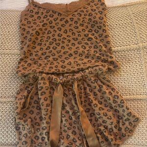 Abercrombie & Fitch Brown Lace pj set